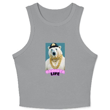 Discover Gangsta Life Polar Bear 2 Crop Tank Top