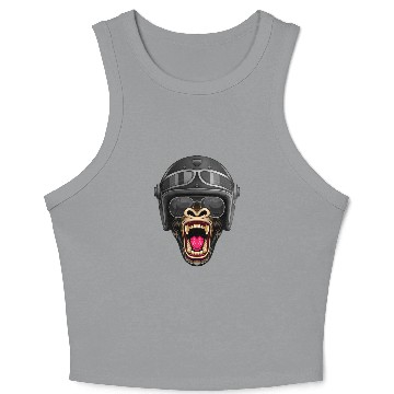 Discover Biker Gorilla Motorcycle Silver Back Monkey Crop Tank Top