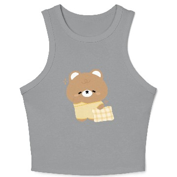 Discover Sleepy Brown Bear Crop Tank Top