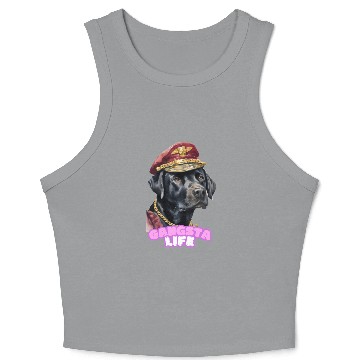Discover Gangsta Life Back Labrador 2 Crop Tank Top