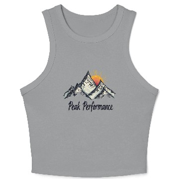 Discover Peak Performance Mountain Sunrise Crop Tank Top