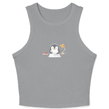 Discover Writer Author Penguin Scribbling at Desk Crop Tank Top
