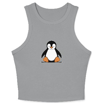 Discover Chill Vibes Penguin Meditating Calmly Crop Tank Top