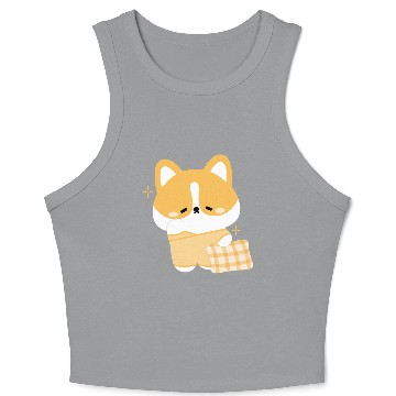 Discover Sleepy Corgi Crop Tank Top