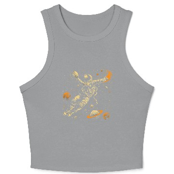 Discover astronaut with basketball illustration Crop Tank Top