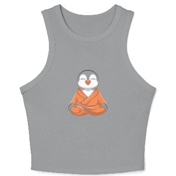 Discover Meditating Penguin in Zen Robe Serenity Crop Tank Top