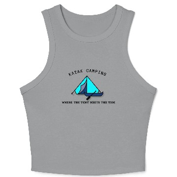 Discover Kayak Camping blue Crop Tank Top