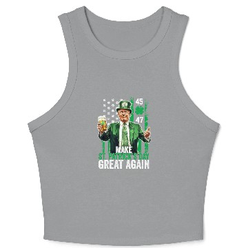 Discover Make St Patricks Day Great Again Funny Trump Crop Tank Top