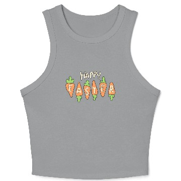 Discover Happy Easter Cute Carrot Crop Tank Top