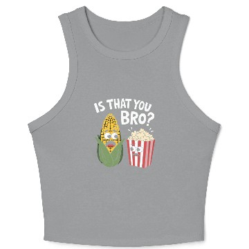 Discover Funny Corn and Popcorn Cartoon Meme Design Crop Tank Top