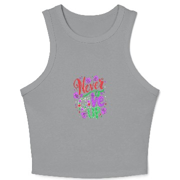 Discover Floral Never Give Up Design Crop Tank Top