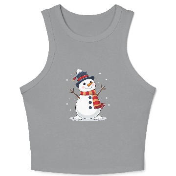 Discover Happy Snowman Crop Tank Top