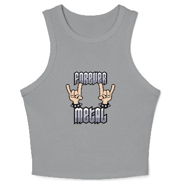 Discover Forever Metal Heavy Metal Devil Horns Hand Gesture Crop Tank Top