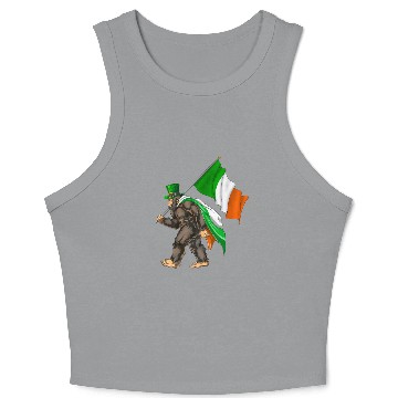 Discover St. Patrick's Day Bigfoot Ireland Flag Crop Tank Top