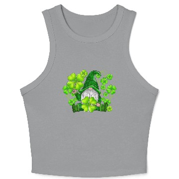 Discover Gnome Tie Dye Shamrock Clover St Patricks Day Crop Tank Top