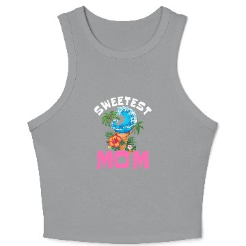 Discover Sweetest Mom Tropical Wave Crop Tank Top