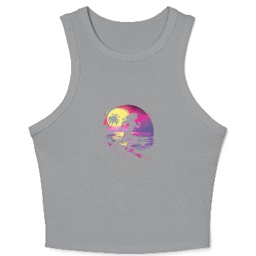 Discover Female Runner Synthwave Crop Tank Top