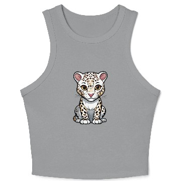 Discover Cute Cartoon Leopard Cub Crop Tank Top