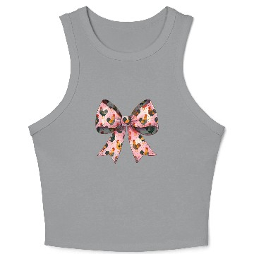 Discover Coquette Bow Chicken Pattern Farm Farmer Crop Tank Top