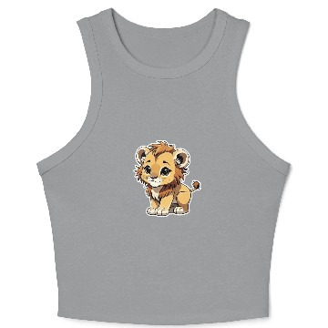 Discover Lion Chibi-Style Sticker Crop Tank Top