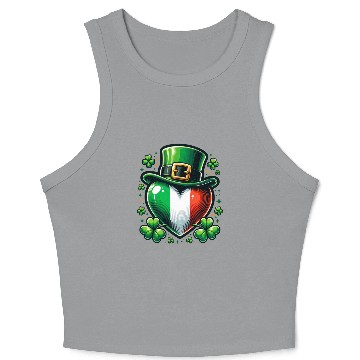 Discover Shamrock Heart Hat Love Crop Tank Top