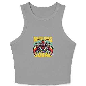 Discover Mardi Gras Crayfish Squad Celebration Crop Tank Top