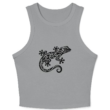 Discover Cute Gecko In T Tattoo Style Crop Tank Top