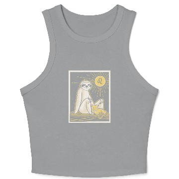 Discover Leo Zodiac Sloth Sunbeam Magic with Lion Cub Crop Tank Top