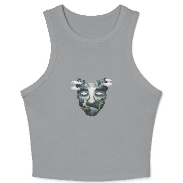 Discover Hiking Adventure: Mountain Reflections and River Crop Tank Top