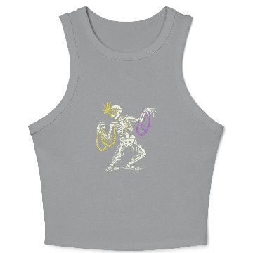 Discover Mardi Gras Skeleton With Beads Dance Crop Tank Top