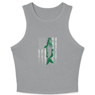 Discover American Flag Fish Crop Tank Top