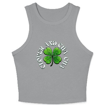 Discover Clover Cha Cha 4-Leaf AI Clover Design Crop Tank Top