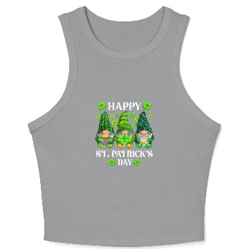Discover Happy St. Patrick's Day Gnomes Shenanigans Irish Crop Tank Top