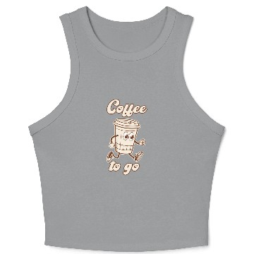 Discover Animated Coffee Cup Running Illustration Crop Tank Top