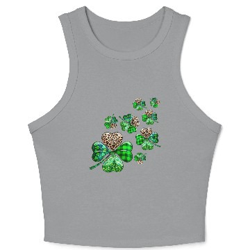 Discover St. Patrick's Day Shamrock Irish Leopard Crop Tank Top