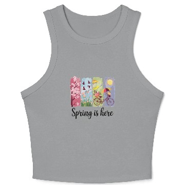 Discover Spring Magic – Flowers, Bicycle & Nature Crop Tank Top