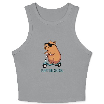 Discover Just Be Cool – Chill & Funny Capybara Design! Crop Tank Top