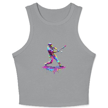 Discover Ice Cream Drip Baseball Bat Baseball Player Crop Tank Top