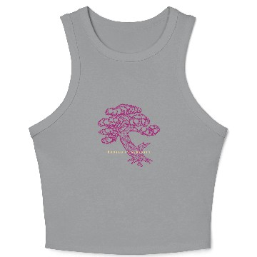 Discover rooted in serenity bonsai tree Crop Tank Top