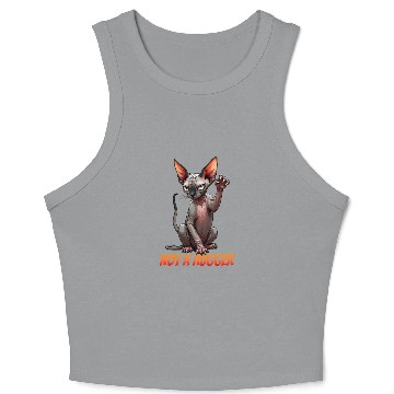 Discover Not A Hugger, Funny Sphynx Cat Lover Crop Tank Top
