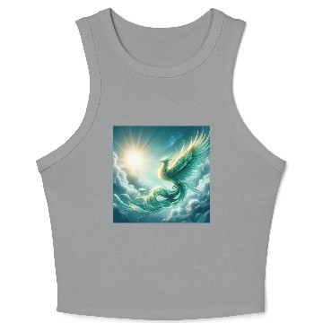 Discover Green & Gold Rising Phoenix Crop Tank Top