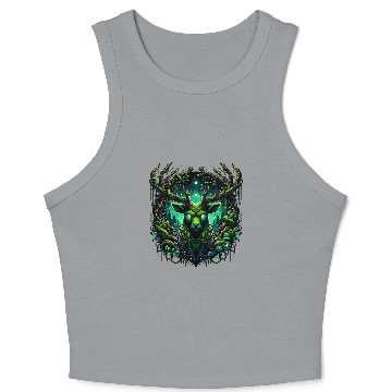 Discover Mystical Forest Stag with Enchanted Glow Crop Tank Top