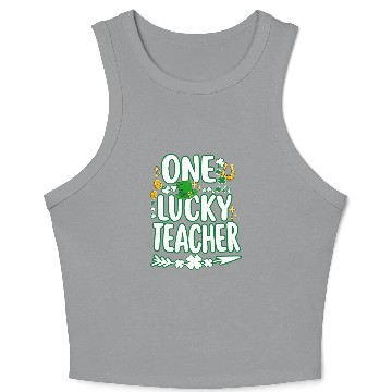 Discover Shamrock One Lucky Teacher St Patrick s Day School Crop Tank Top