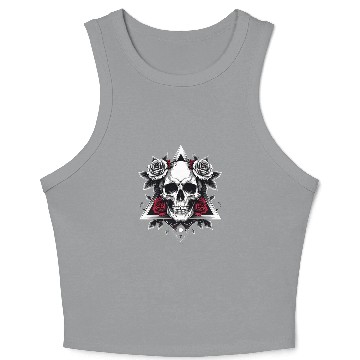 Discover Gothic Skull & Roses Aesthetic Crop Tank Top