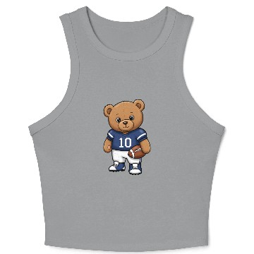 Discover Teddy bear football player Crop Tank Top