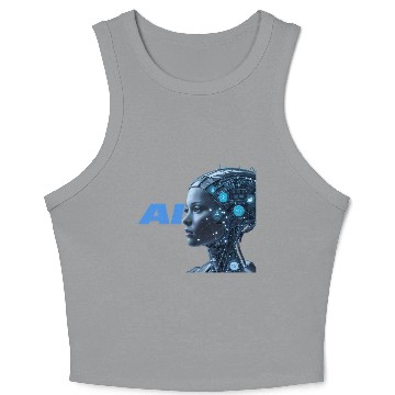 Discover Futuristic AI Cybernetic Human Design Crop Tank Top