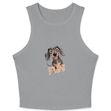 Discover Cheerful Dachshund Fun Expression Crop Tank Top