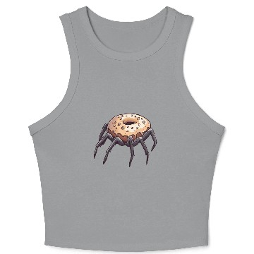 Discover Donut Spider Funny Creative Motif Crop Tank Top