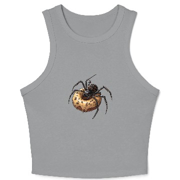 Discover Donut Spider Funny Creative Motif Crop Tank Top