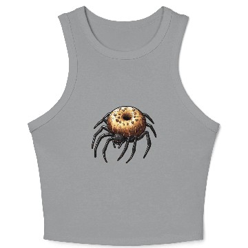 Discover Donut Spider Funny Creative Motif Crop Tank Top
